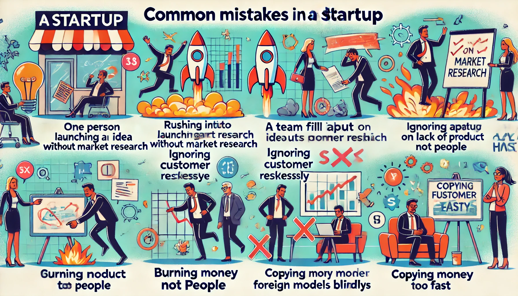 اشتباهاتی که در راه اندازی استارتاپ باید از آن‌ها دوری کرد